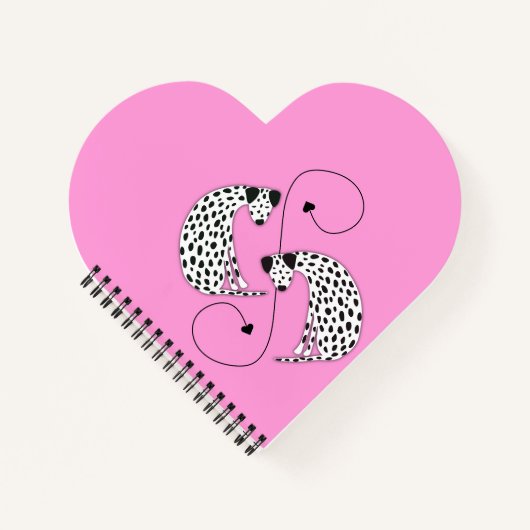 Heart shaped Dalmatian dogs Notizblock (Vorderseite)