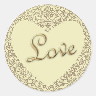Heart Shaped Decorative Blasscreme "Liebe" Aufkleb Runder Aufkleber