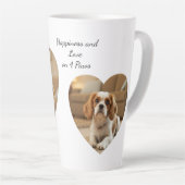 Heart-Shaped Dog Design – “Happiness on Four Paws” Milchtasse (Rechte Ecke)