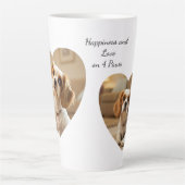 Heart-Shaped Dog Design – “Happiness on Four Paws” Milchtasse (Vorderseite)