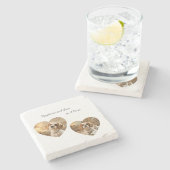 Heart-Shaped Dog Design – “Happiness on Four Paws” Steinuntersetzer (Seitenansicht)