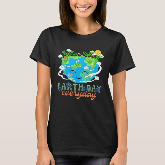 Heart Shaped Earth Day Everyday Bees World Environ T-Shirt (Vorderseite)