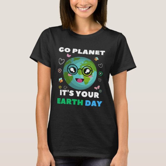 Heart Shaped Earth Day Everyday Bees World Environ T-Shirt (Vorderseite)