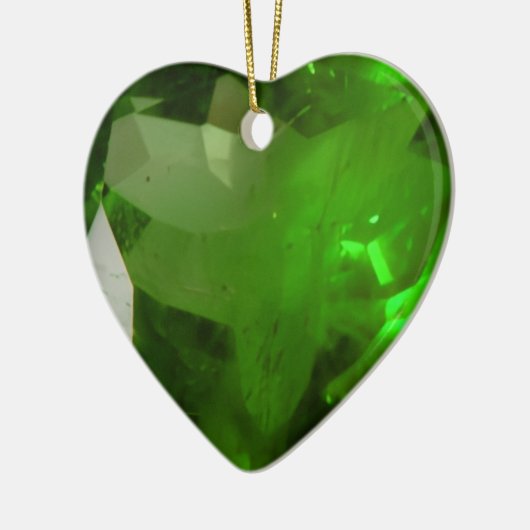 Heart‑Shaped Emerald Keramik Ornament (Links)