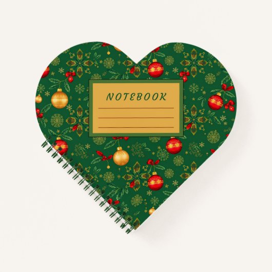 Heart Shaped Emerald Ornaments Notebook Notizblock (Vorderseite)