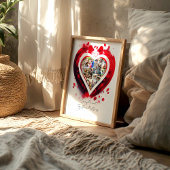 Heart Shaped Family Photo Collage Poster