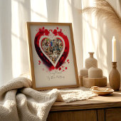 Heart Shaped Family Photo Collage Poster