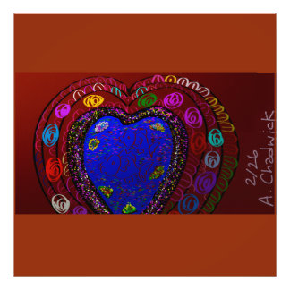 Heart-Shaped Fish Pond Fotodruck