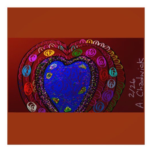 Heart-Shaped Fish Pond Fotodruck (Vorne)