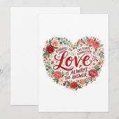 Heart-Shaped Floral Typography Einladung (Vorne/Hinten)