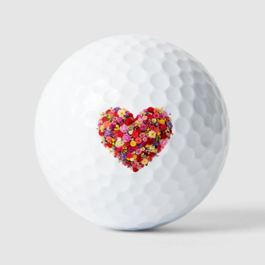 Heart-shaped Floral Valentine Love Arrangement Golfball (Vorderseite)