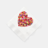 Heart-shaped Floral Valentine Love Arrangement Serviette (Ecke)