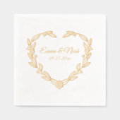 Heart Shaped Floral Wedding Servietten Mit Folie (Vorderseite)
