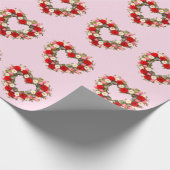 Heart Shaped Floral Wreath Roses Daisies Tulips Geschenkpapier (Ecke)