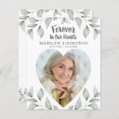 Heart Shaped Foto Budget Memorial Program (Vorne/Hinten)