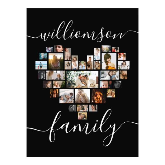 Heart Shaped Foto Collage Familienskript (Vorne)