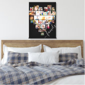Heart Shaped Foto Collage Familienskript Leinwanddruck (Insitu (Schlafzimmer))