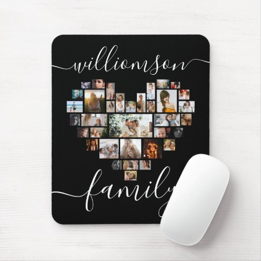 Heart Shaped Foto Collage Familienskript Mousepad (Mit Mouse)