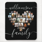 Heart Shaped Foto Collage Familienskript Mousepad (Vorne)
