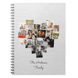 Heart Shaped Foto Collage Family Notebook Notizblock