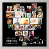 Heart Shaped Foto Collage Memorial Beerdigung Post Poster (Vorne)