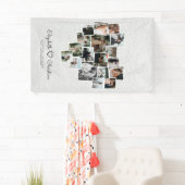 Heart Shaped Foto Collage Romantic Wedding Banner (Insitu)