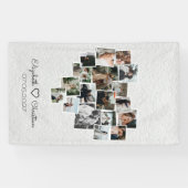 Heart Shaped Foto Collage Romantic Wedding Banner (Horizontal)