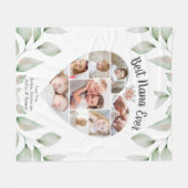 Heart Shaped Foto Collage Script Beste Nana je Fleecedecke (Vorderseite (Horizontal))