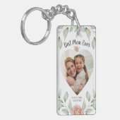 Heart Shaped Foto Script Best Mama Ever Schlüsselanhänger (Vorderseite links)