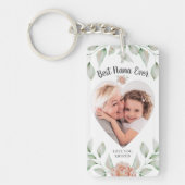 Heart Shaped Foto Script Best Nana Ever Schlüsselanhänger (Vorderseite)