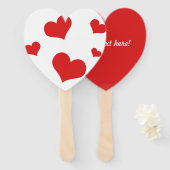 Heart Shaped Hand Fan mit roten Herzen Fächer (Vorne und Hinten)