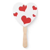 Heart Shaped Hand Fan mit roten Herzen