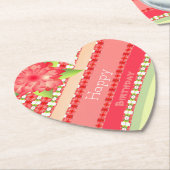 Heart Shaped Happy Birthday Paper Untersetzer (angewinkelt)