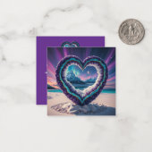 Heart-Shaped Ice Sculpture with Aurora Mitteilungskarte (Vorderseite/Rückseite Beispiel)