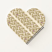 Heart-Shaped Leaf Pattern Spiral Notebook Notizblock (Rückseite)