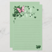 Heart-Shaped Leaves Bouquet Stationery Briefpapier (Vorne/Hinten)