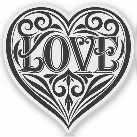 Heart Shaped Liebe Vinyl Aufkleber (Vorderseite)
