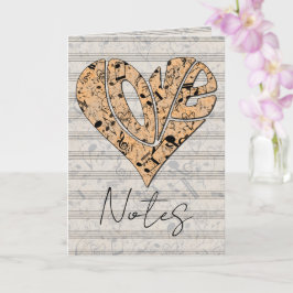 Heart-Shaped Love Typography with Musical Notes Karte