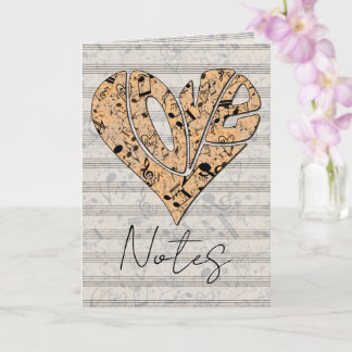 Heart-Shaped Love Typography with Musical Notes Karte