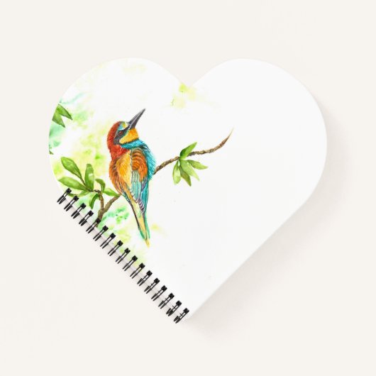 Heart Shaped Notebook mit Watercolor European Bee Notizblock (Vorderseite)