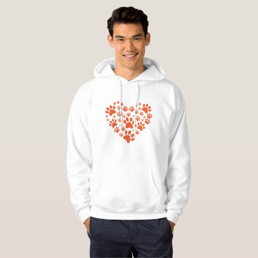 Heart Shaped Paw Prints Hoodie (Vorne ganz)
