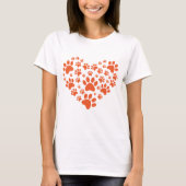 Heart Shaped Paw Prints T-Shirt (Vorderseite)