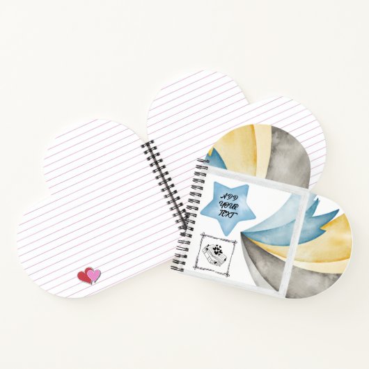 Heart Shaped Personalized Notebook Notizblock (Innenseite)