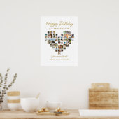 Heart Shaped Photo Collage Birthday Party Welcome Poster (Küche)