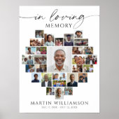 Heart Shaped Photo Collage In Loving Memory Poster (Vorne)