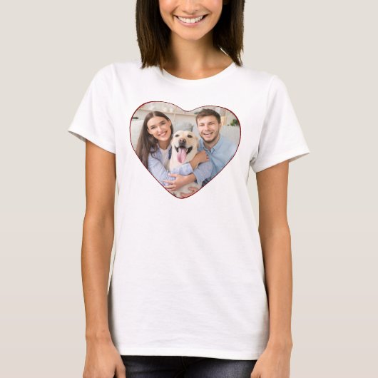 Heart Shaped Photo Custom Color T-Shirt (Vorderseite)