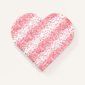 Heart Shaped Pink Glitzer Sparkle Spiral Notebook Notizblock (Vorderseite)