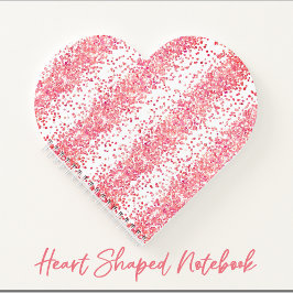Heart Shaped Pink Glitzer Sparkle Spiral Notebook Notizblock