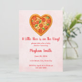 Heart Shaped Pizza Baby Shower Invitation Einladung (Stehend Vorderseite)