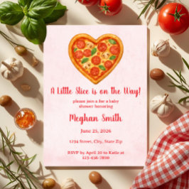 Heart Shaped Pizza Baby Shower Invitation Einladung